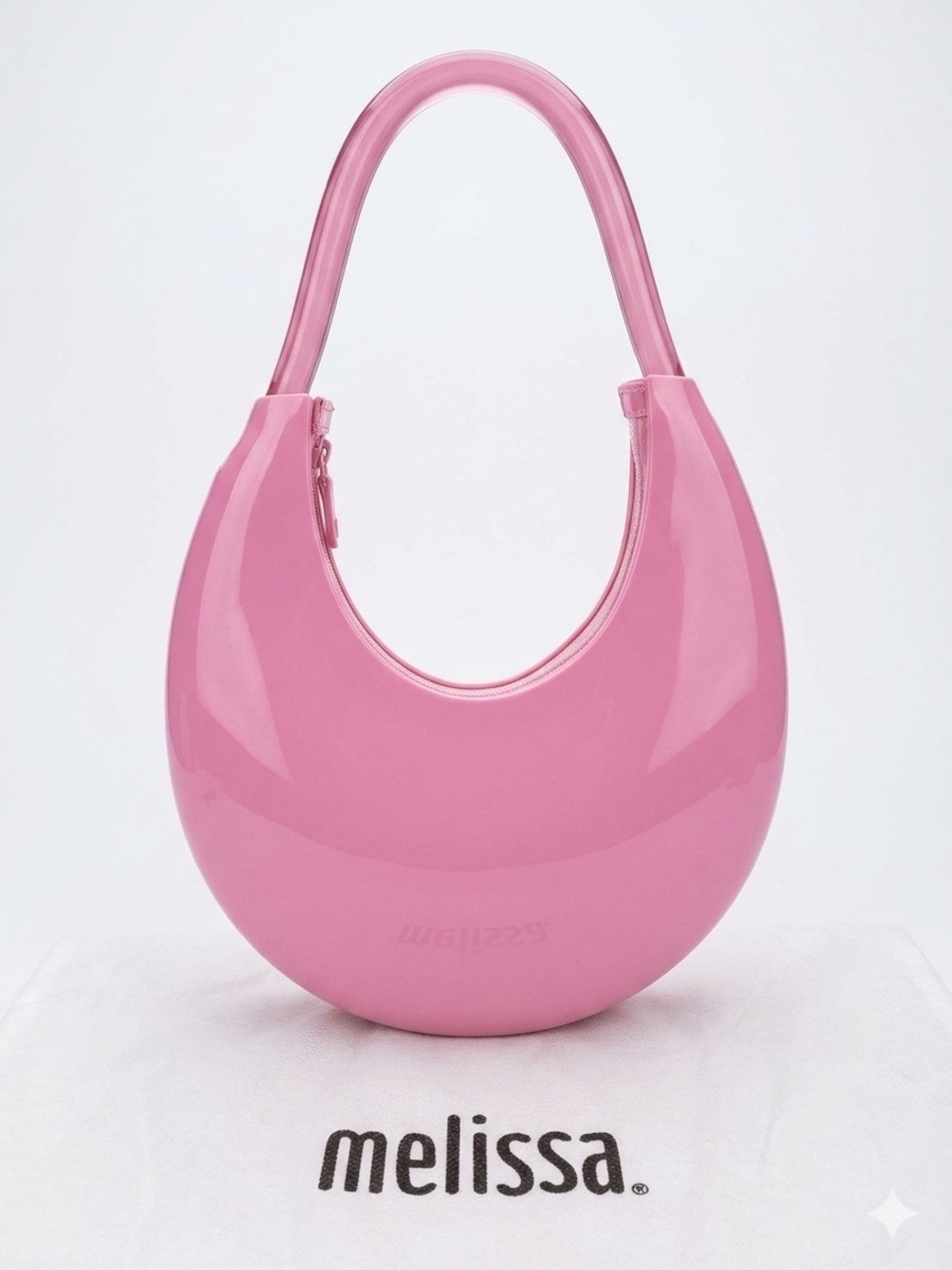 Melissa Jelly Pink Moon Hobo Shoulder Bag Y2K 90s Style